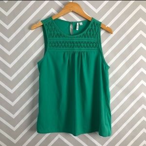 Kohl's Elle Dressy Green Sleeveless Blouse Tank